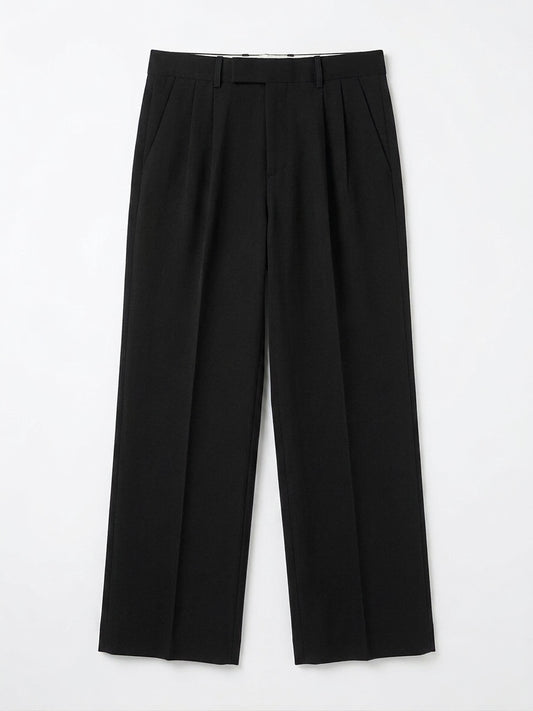 Men’s Formal Straight Fit Trousers - Black - Detail