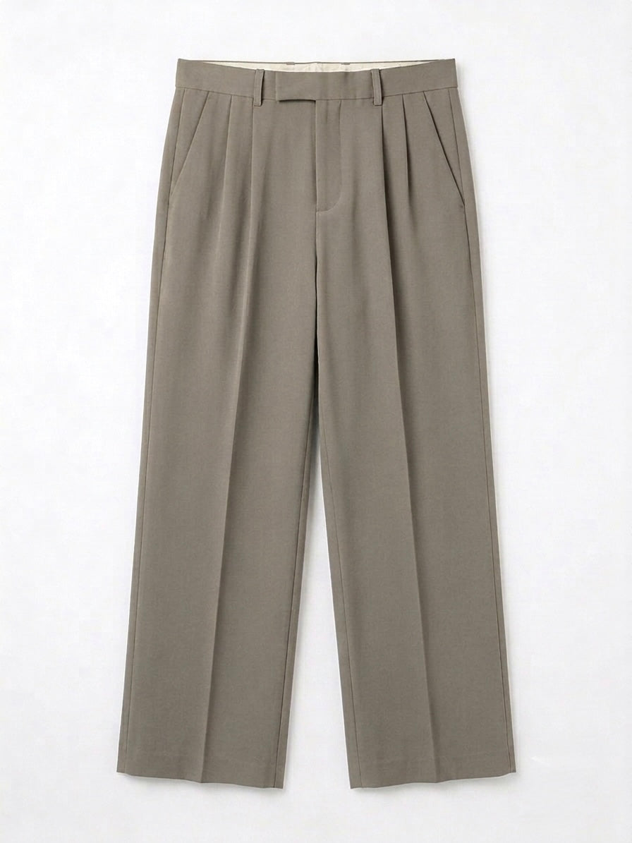 Men’s Formal Straight Fit Trousers - Mushroom Grey