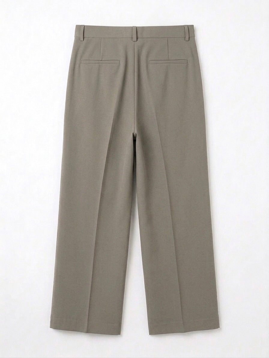 Men’s Formal Straight Fit Trousers - Mushroom Grey - Detail