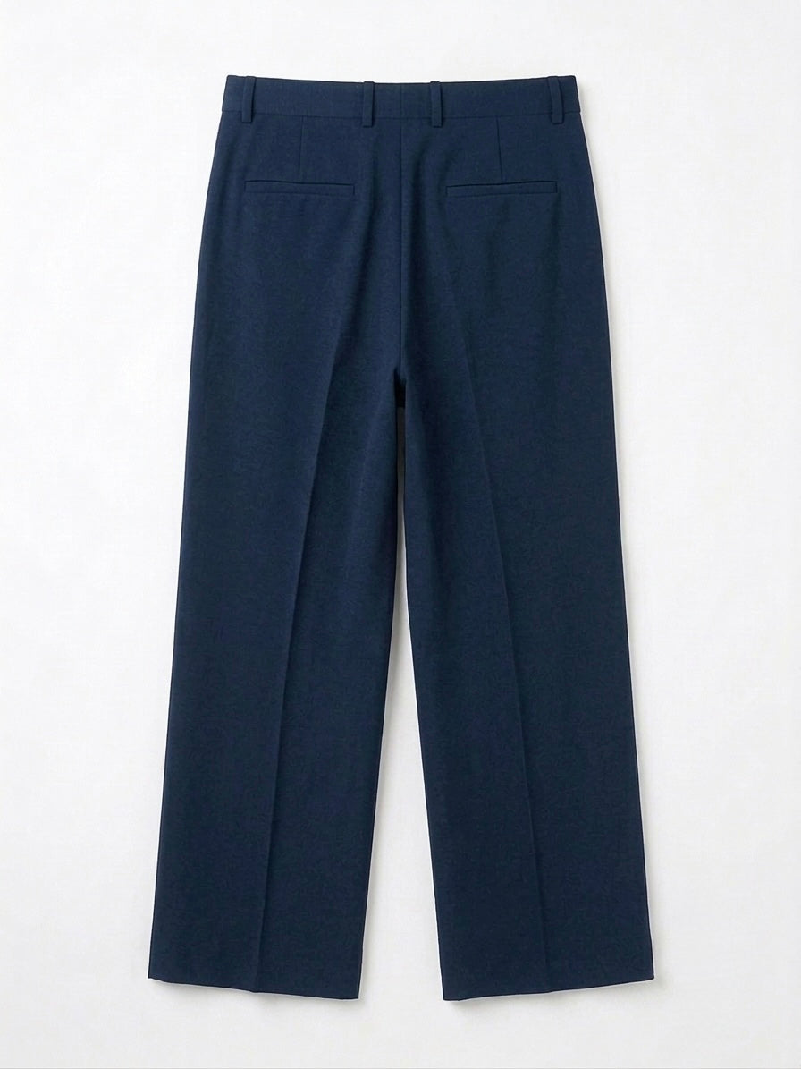 Men’s Formal Straight Fit Trousers - Navy Blue - Detail