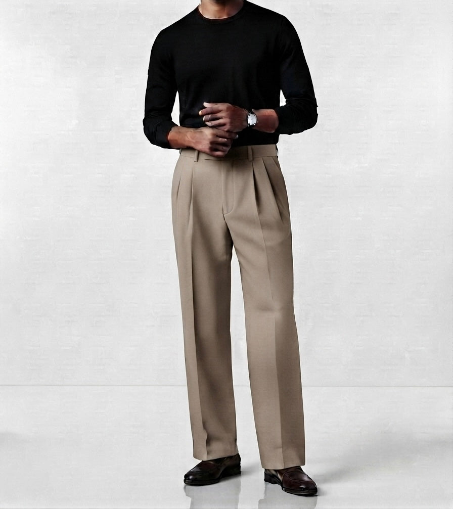 Men’s Formal Straight Fit Trousers - Mushroom Grey