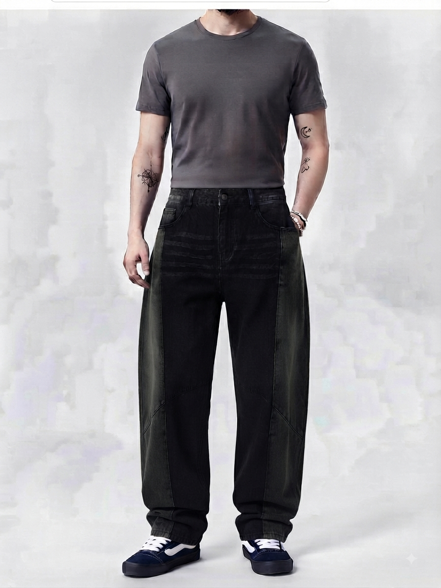 Men’s Barrel Fit Baggy Jeans