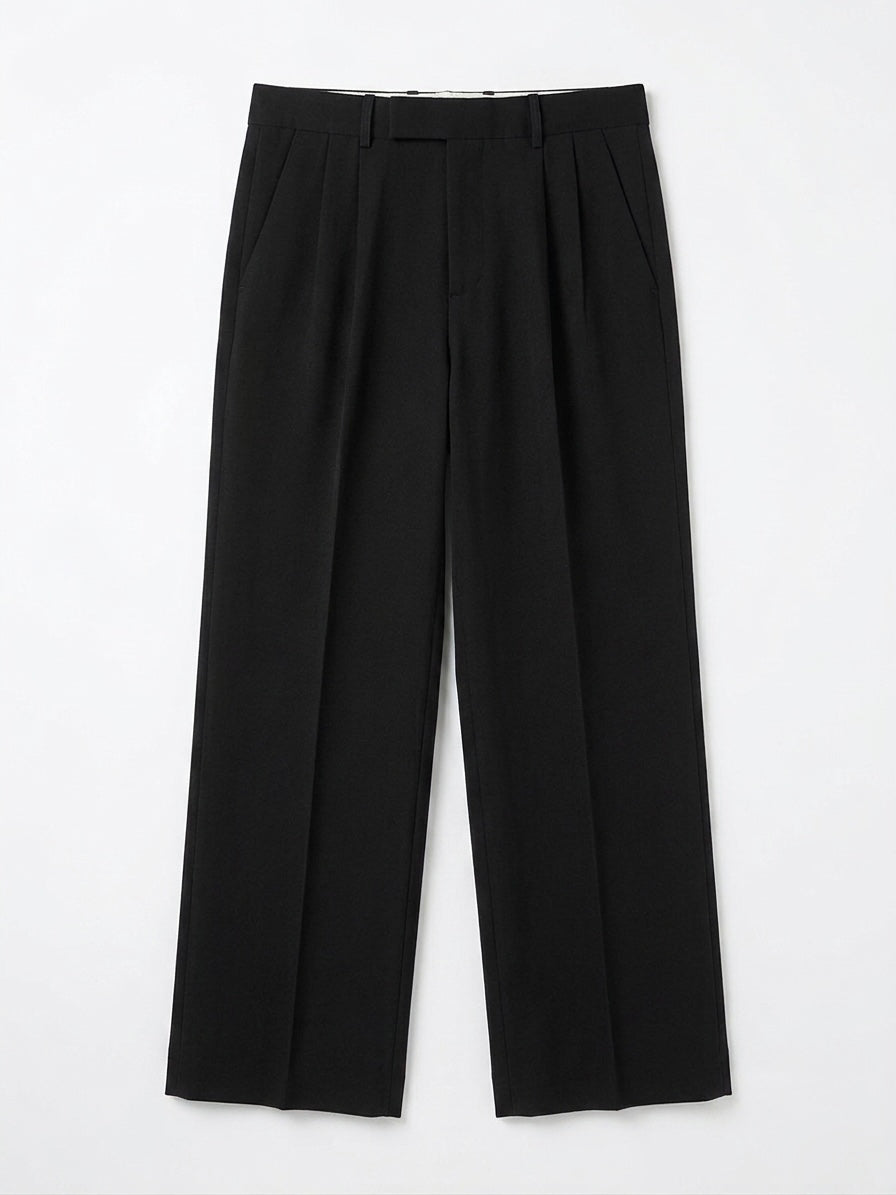 Men’s Formal Straight Fit Trousers - Black - Detail