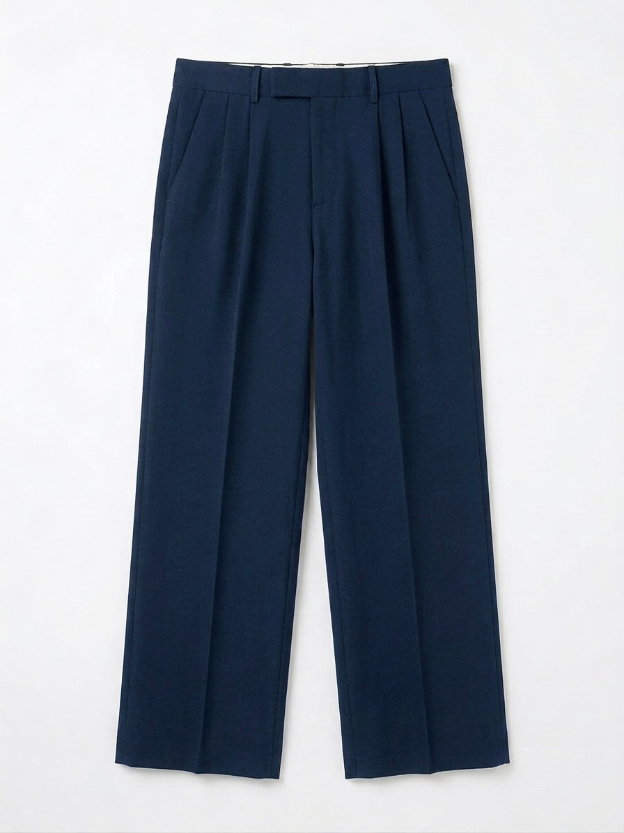 Men’s Formal Straight Fit Trousers - Navy Blue